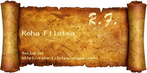 Reha Filotea névjegykártya